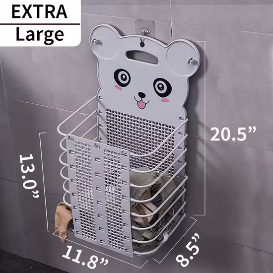 2er-Pack großer zusammenklappbarer Wäschekorb aus Kunststoff zum Aufhängen mit Griff