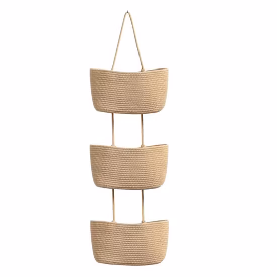 Hanging Basket Woven Cotton Storage Basket Wall-Mounted Storage Basket