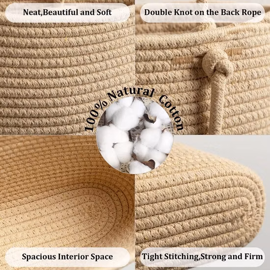 Hanging Basket Woven Cotton Storage Basket Wall-Mounted Storage Basket