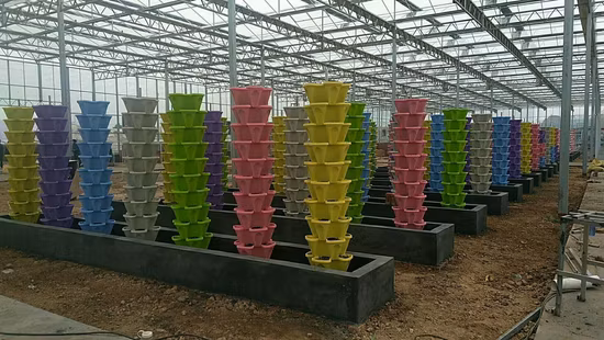 Greenhouse Plastic Flower Pot Hydroponic Vertical Stackable Plant Pot
