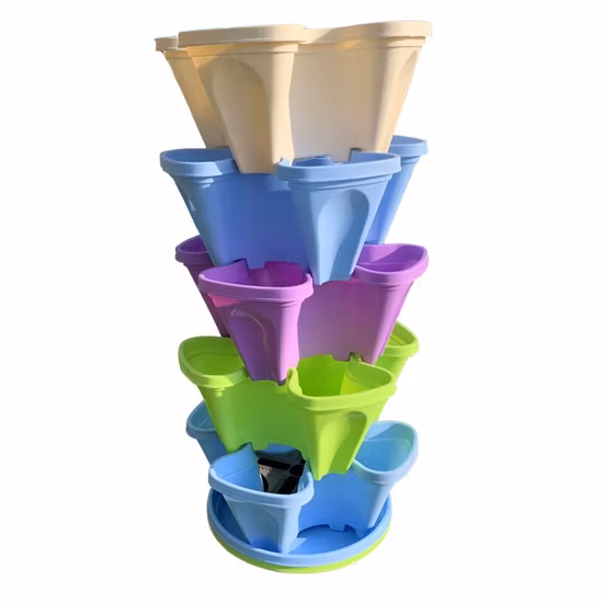 Greenhouse Plastic Flower Pot Hydroponic Vertical Stackable Plant Pot