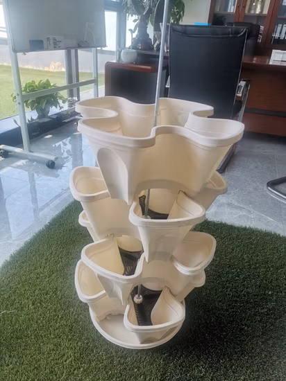 Anpassbarer, günstiger Großhandel, stapelbarer Lazy-Kunststofftopf, vertikale Streifen, Kunststoff-Blumentopf, Blumentopf, Gartenpflanzer, umweltfreundliche Töpfe