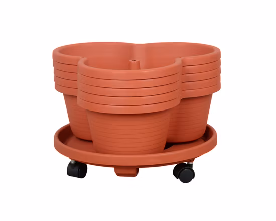 Vertikale stapelbare Blumentöpfe für den Innenbalkon, Turm, 3 Etagen