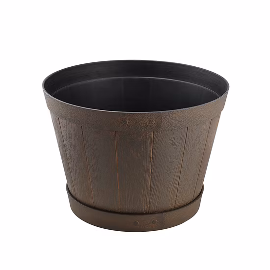 Runder Plastikfass-Pflanztopf-Blumentopf (KD9702)