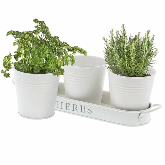 3 Stück stapelbare Garten-Pflanzgefäße, Kräuter-Blumentöpfe