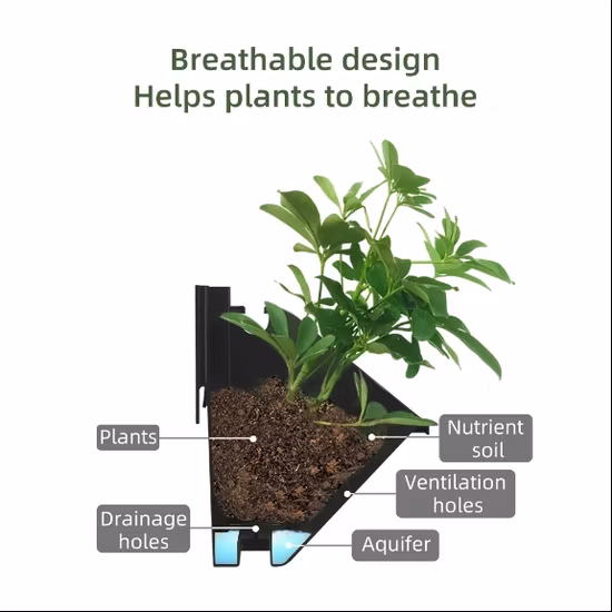 Vertikaler hydroponischer Blumentopf zum Aufhängen